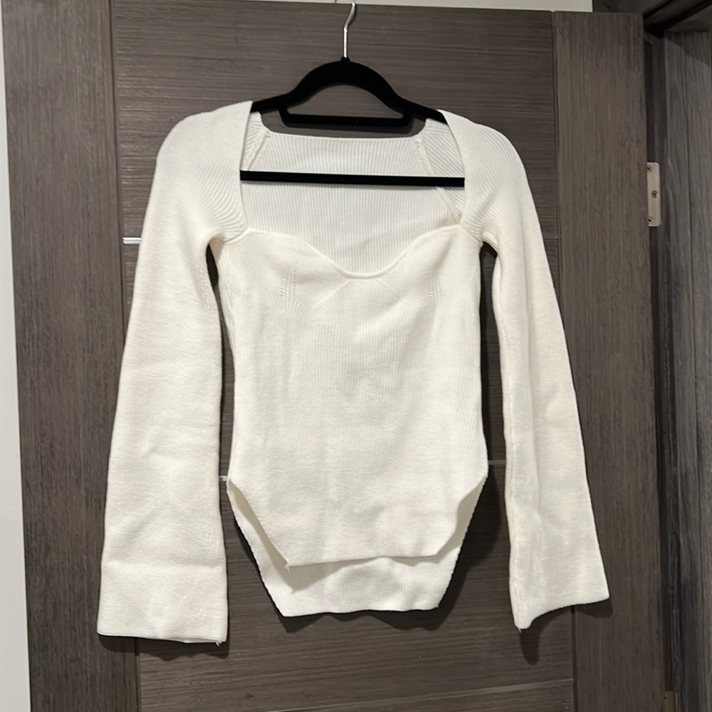 White sweater top